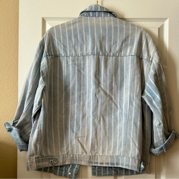 Striped Blue Denim Jacket by Highway Jeans in Size: Large - Picture 4 of 6